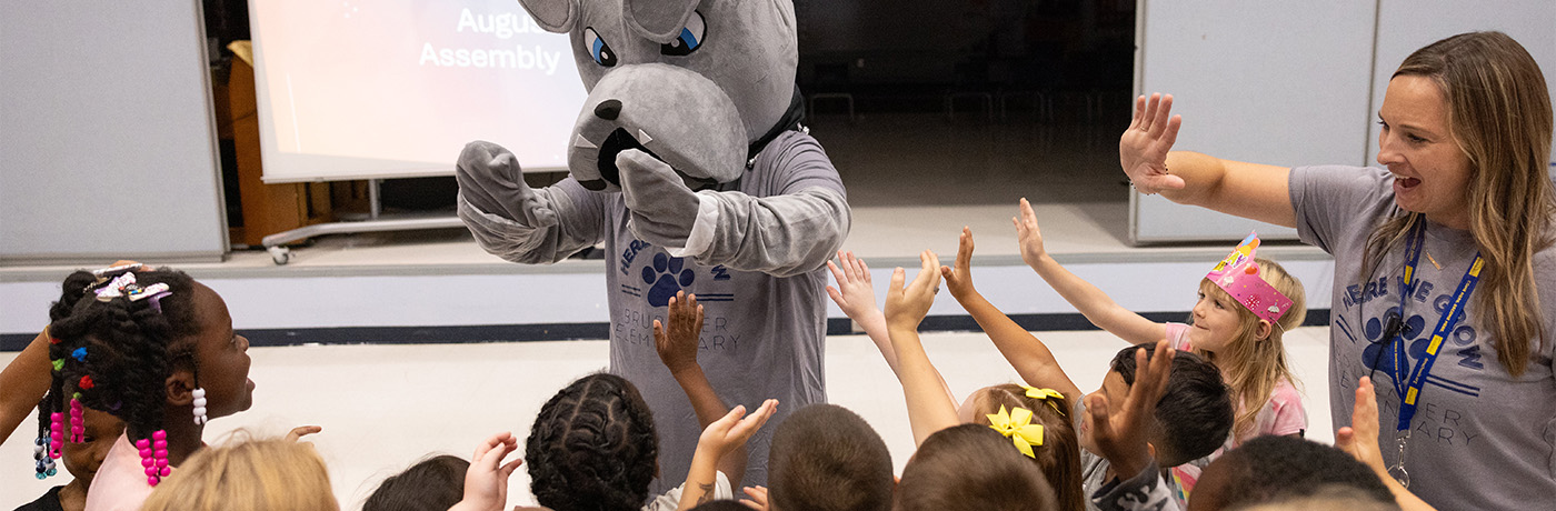 Brubaker bulldog mascot assembly 